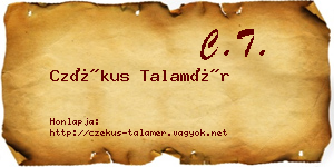Czékus Talamér névjegykártya